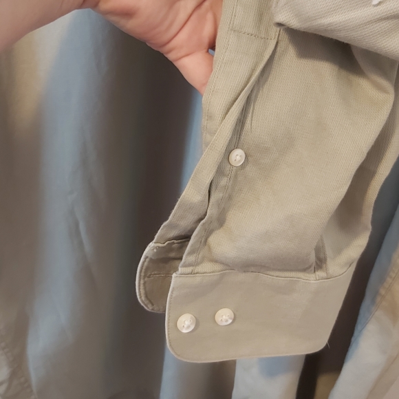 CHRISTIAN DIOR | Men's Button Down Dress Shirt Tan Size 16 1/2 34/35 - Picture 6 of 8